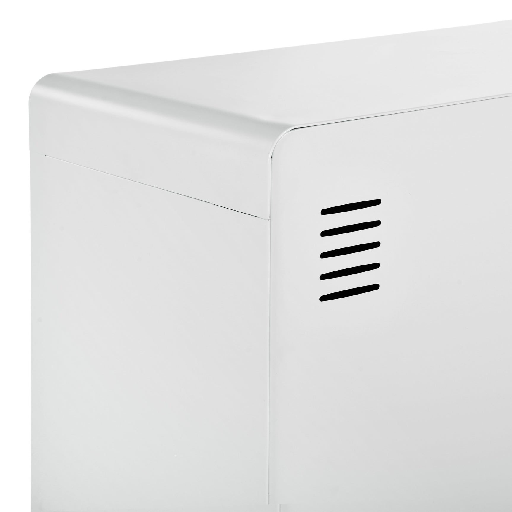 Weißes Metallschrank/Metallschließfach mit industriellem Stil mit Regalen und 2 Türen aus Walnuss