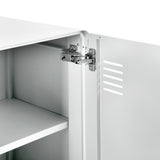 Weißes Metallschrank/Metallschließfach mit industriellem Stil mit Regalen und 2 Türen aus Walnuss