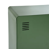 Grüner Metallschrank/Spind im Industriestil mit Regalen und 2 Türen – WALNUSS