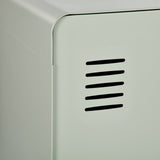 Hellgrüner Metallschrank/Spind im Industriestil mit Regalen und 2 Türen – WALNUSS