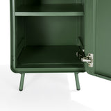 Armoire/Casier métallique vert au style industriel avec étagères - WALNUT