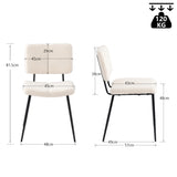 Lot de 4 chaises de salle à manger scandinaves en tissu mouton boulette beige - POMONA