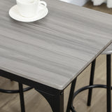 High table set with four Gray Metal Industrial Design Stools