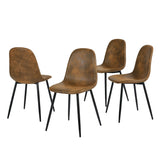 Set of 4 industrial dining chairs in suede - Charlton