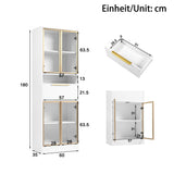 Haut meuble blanc moderne avec LED 16 couleurs et Bluetooth