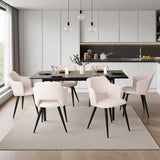 Round Table Table Table Table Timber Ø80 cm with 4 black velvet chairs, modern and comfortable style