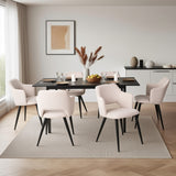 Round Table Table Table Table Timber Ø80 cm with 4 black velvet chairs, modern and comfortable style