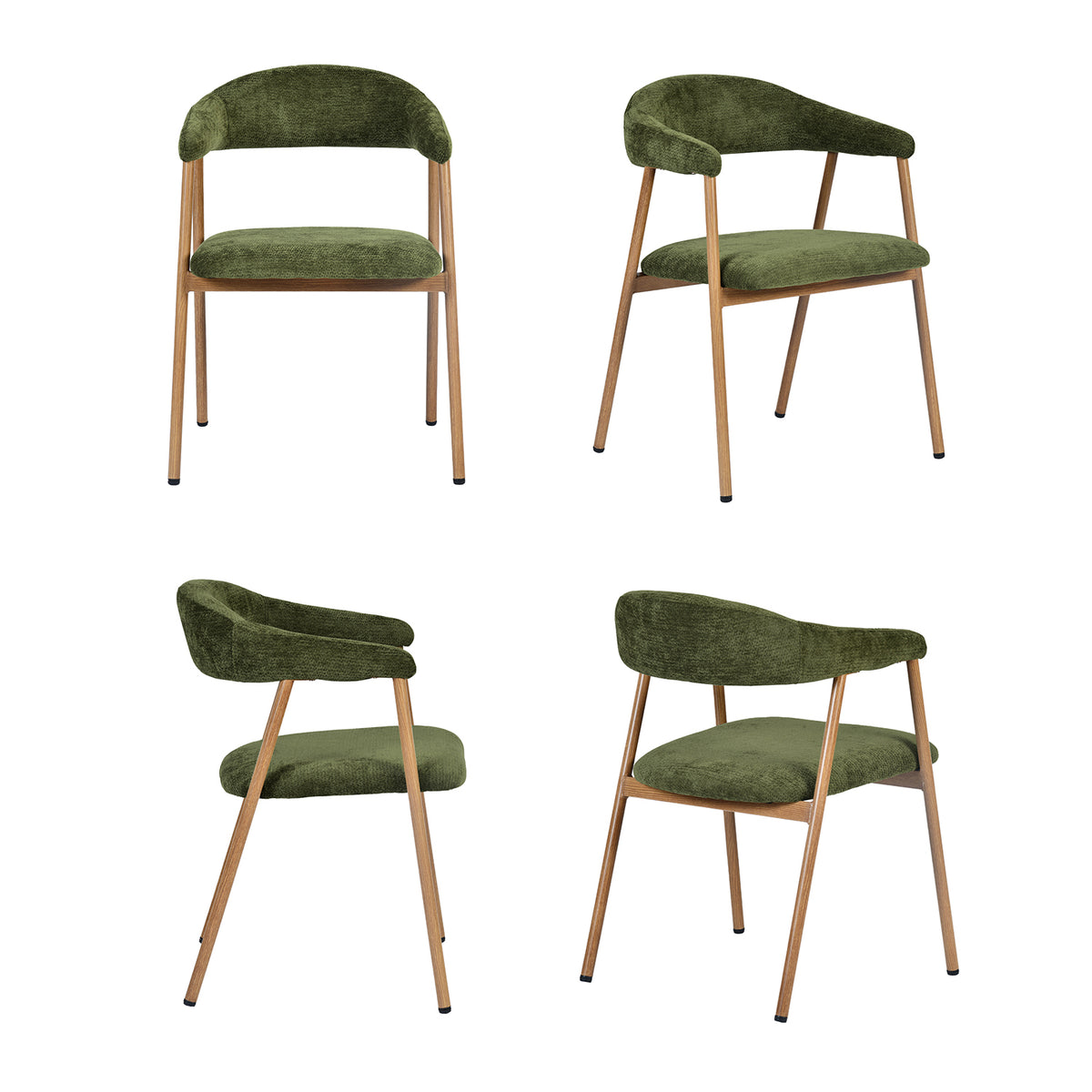 Set von 2 skandinavischen Esszimmer Sesseln mit beige Stoffarmlehnen - Cromwell