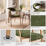 Set von 2 skandinavischen Esszimmer Sesseln mit beige Stoffarmlehnen - Cromwell