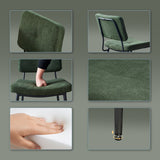 Lot de 2 chaises de salle à manger industrielles en tissu vert - KAROMI