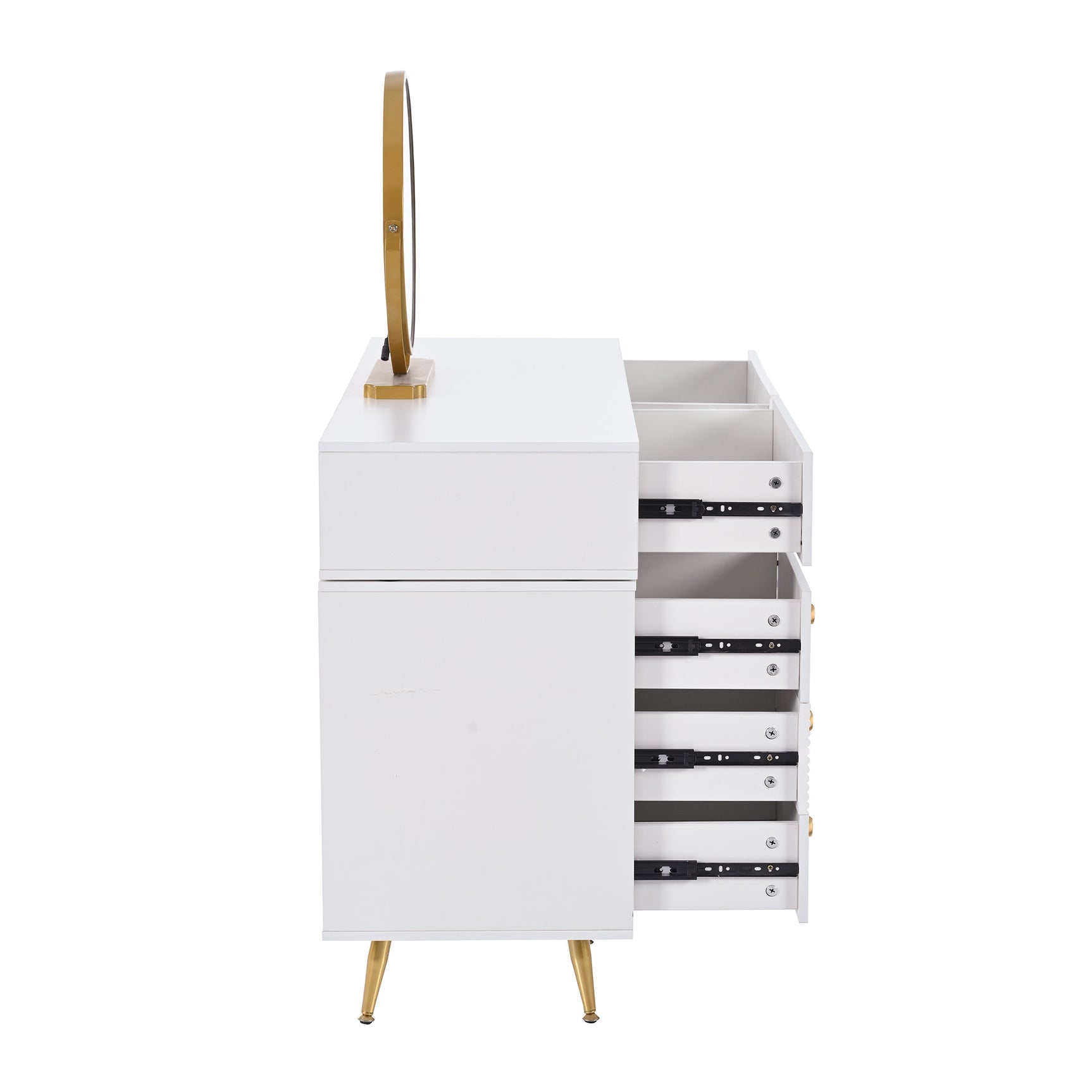 Ensemble coiffeuse élégante avec miroir HD rétroéclairé par LED, meuble latéral réglable et tiroir coulissant, 100 x 40 x 78 cm