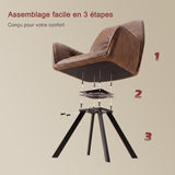 Round Table Table Table Table Timber Ø80 cm with 4 black velvet chairs, modern and comfortable style