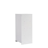 Bibliothèque blanche moderne avec 3 étagères et 1 tiroir au design minimaliste et rangement pratique