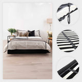 Lit coffre 2 places (140x190) avec sommier à lattes au style scandinave en similicuir noir - MAJESTY