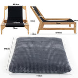 Fauteuil en velours côtelé gris sans accoudoirs
