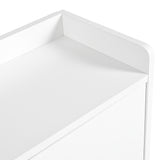 Weißer Schuhschrank 119x24x122 cm mit 3 kippbaren Schubladen, Aufbewahrungsschublade, verstellbaren Einlegeböden und Klappbank