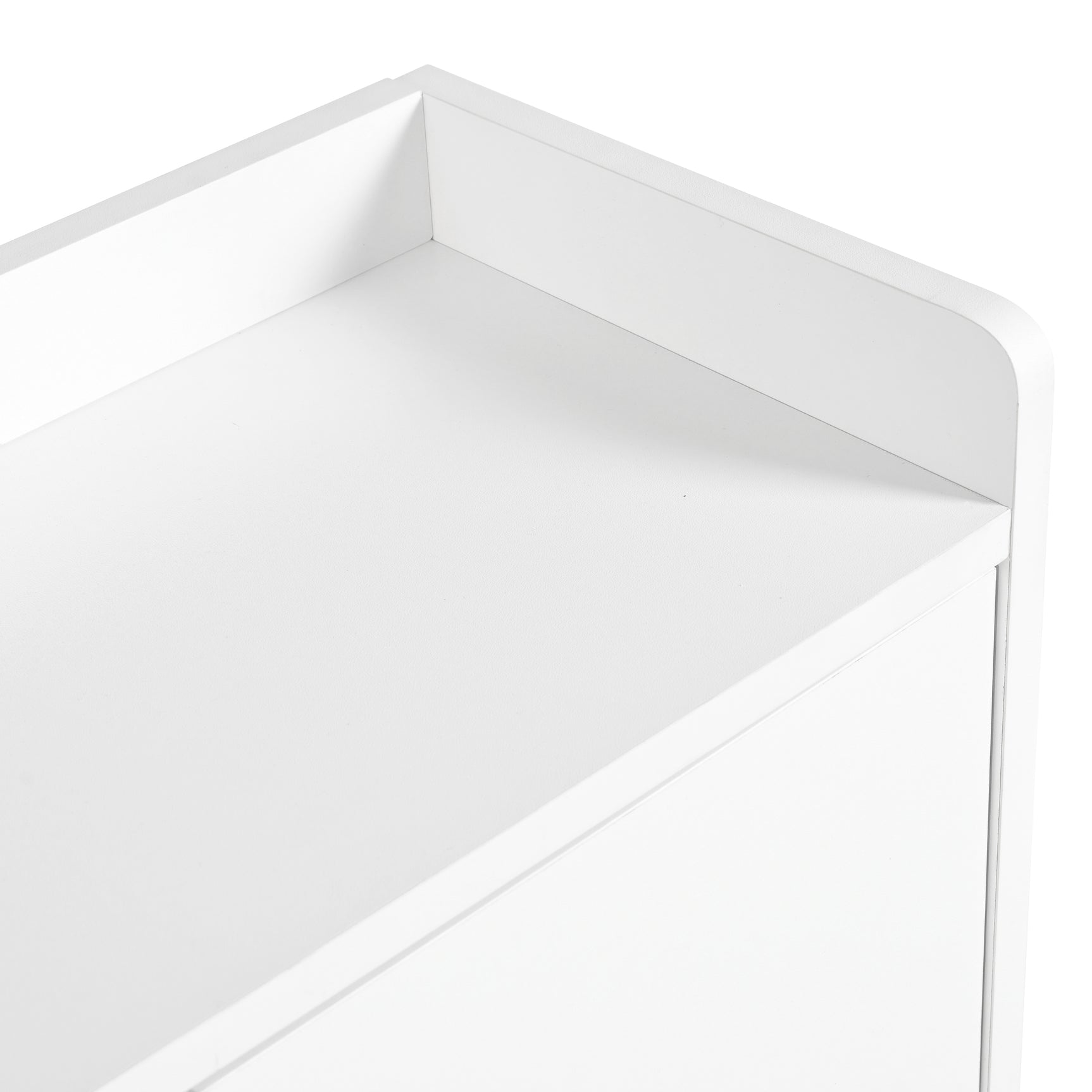Weißer Schuhschrank 119x24x122 cm mit 3 kippbaren Schubladen, Aufbewahrungsschublade, verstellbaren Einlegeböden und Klappbank