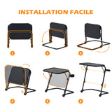 Table d’appoint pliable pour ordinateur portable, bout de canapé réglable en hauteur avec plateau inclinable et porte-gobelet - BASELINE