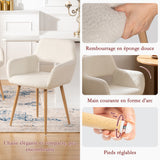 Set von 6 skandinavischen Esszimmer Sesseln mit Armlehnen in Beige Bock Sheep - Cromwell