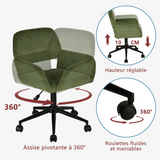 Ensemble avec table d’appoint grise pliable et fauteuil de bureau en velours côtelé vert olive ââ‚?BASELINE & ROSS