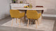 Lot de 2 chaises de salle à manger de style scandinave avec pieds en bois et accoudoirs en velours côtelé jaune - ELIA