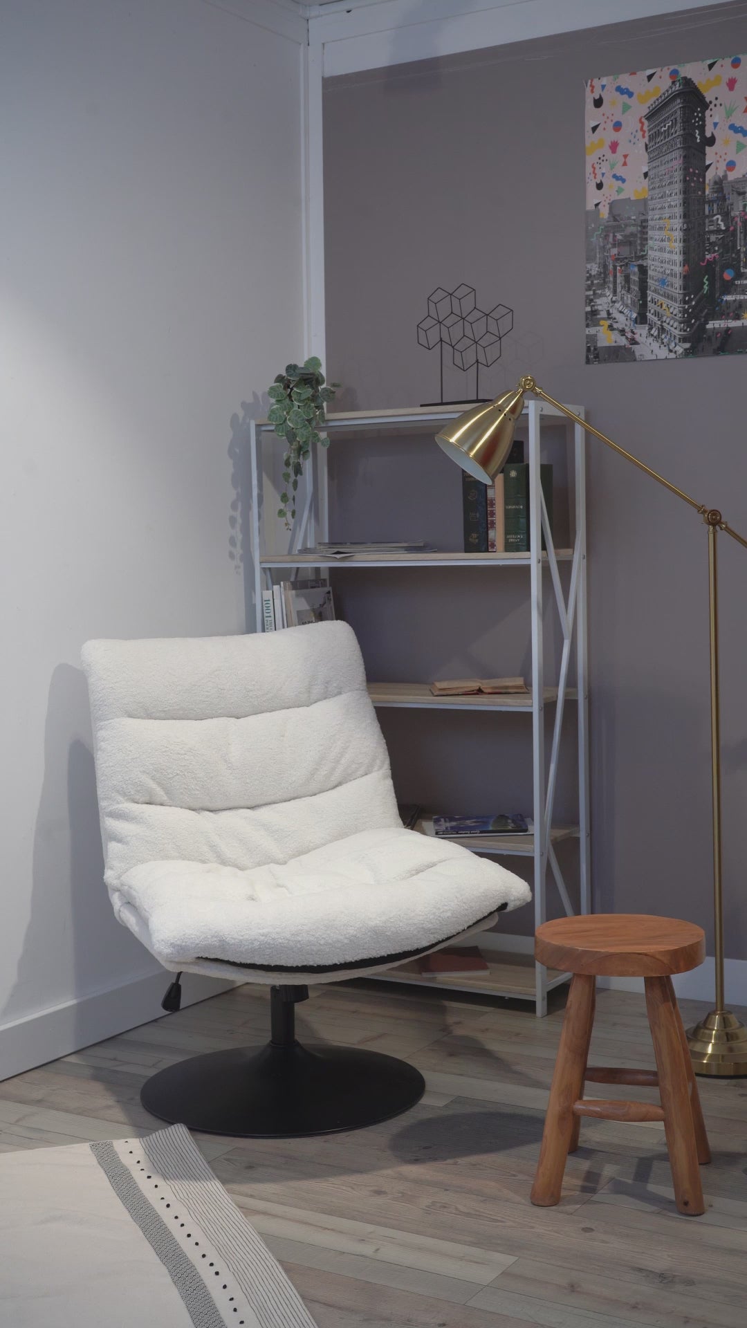 Recretion Stuhl Verstellbare Stoffschafe Locken 360 ° - Lambery