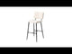 Lot de 2 tabourets de bar scandinaves avec dossier en tissu mouton bouclette beige  - POMONA BAR