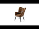 Fauteuil scandinave avec accoudoirs en suédine à surpiqûres - KANAS