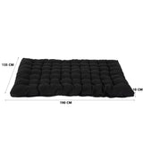 Matelas futon portable pliable 2 places noir, 135x190x10cm - MICA