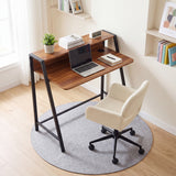 Bureau compact en MDF, coloris noyer