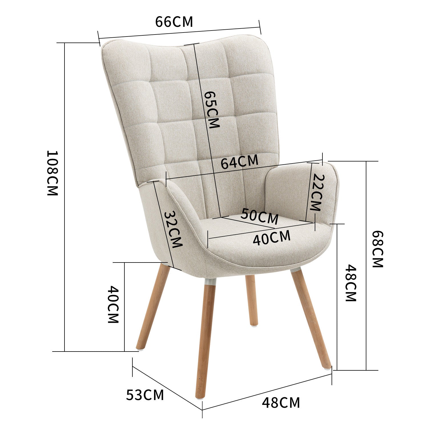 Fauteuil relax chaise longue en tissu style scandinave Couleur beige  Meubles Cosy