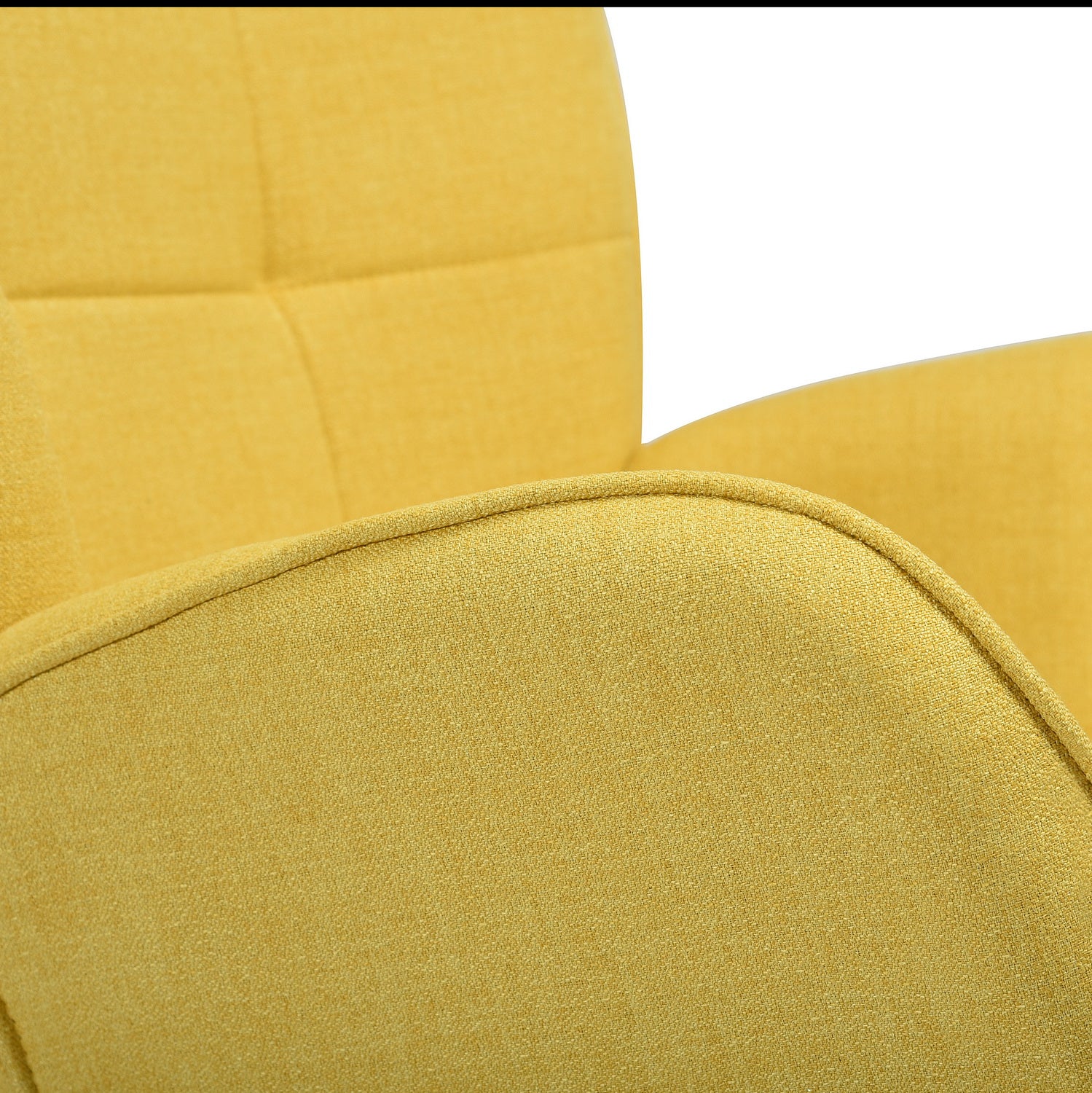 Fauteuil scandinave capitonné avec accoudoirs jaune, pieds en bois - BOGDAN YELLOW WOOD LEG