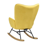 Upholstered rocking chair in yellow fabric - KELAN YELLOW