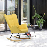 Upholstered rocking chair in yellow fabric - KELAN YELLOW