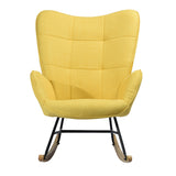 Upholstered rocking chair in yellow fabric - KELAN YELLOW
