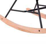 Fauteuil à bascule capitonné rocking chair en velours bleu - KELAN BLUE