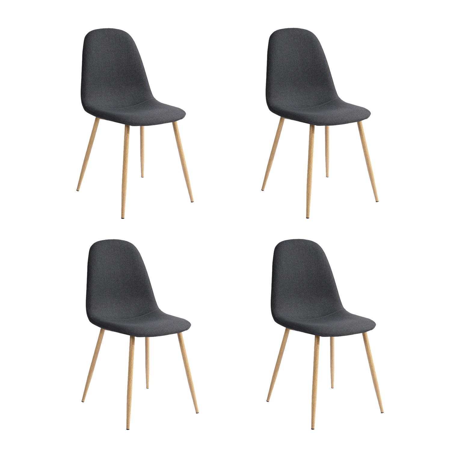 Lot de 4 chaises astria en cuir artificiel, noir - Mobilier Privé