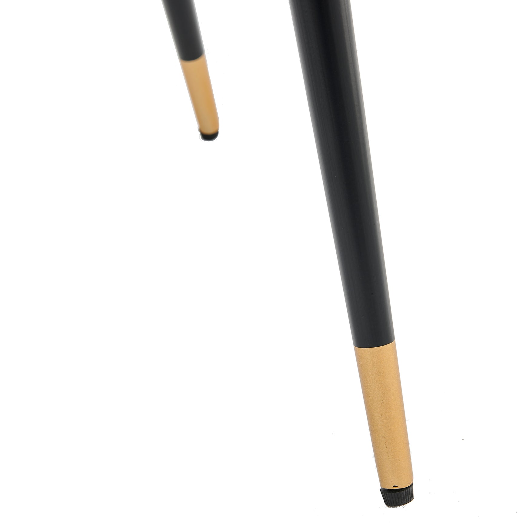 Set di 2 sedie da pranzo retrò in pelle scamosciata, gambe in metallo nero e oro, DONCIC SUEDE BROWN BG