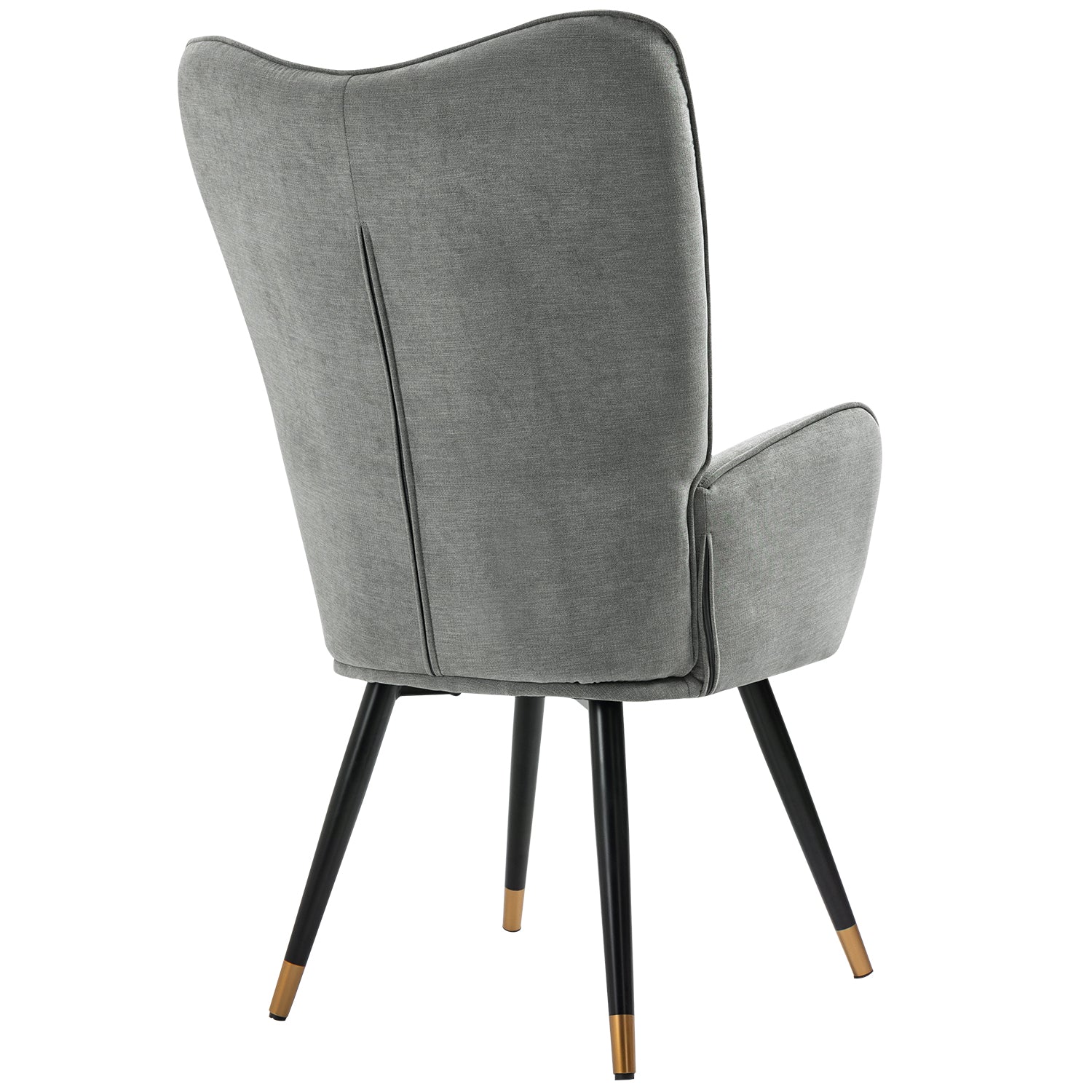 Fauteuil scandinave avec accoudoirs en tissu gris à surpiqûres - FUNKEL